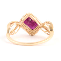 1.23 Ct Emerald Cut Natural Corundum Ruby 14K Gold Ring