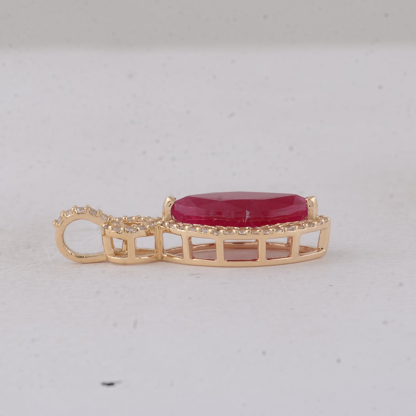 2.77 Ct Marquise Ruby 9K Gold Pendant