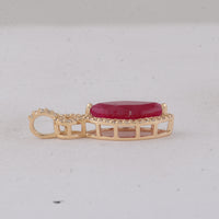 2.77 Ct Marquise Ruby 9K Gold Pendant