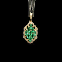 0.73 Ct Marquise Emerald 14K Gold Pendant