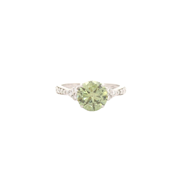 2.28 Carats Green Lab Grown Diamond 14K Gold Ring