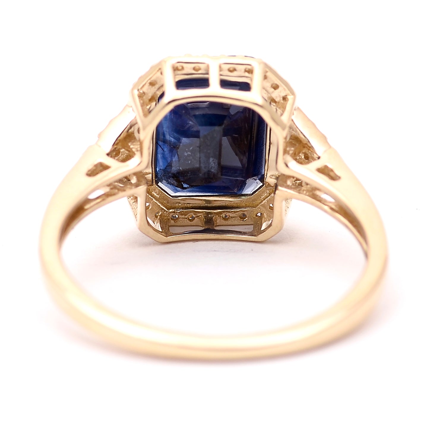3.34 Ct Octagon Natural Sapphire 14K Gold Ring