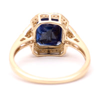 3.34 Ct Octagon Natural Sapphire 14K Gold Ring