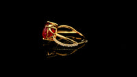 5.88 Carats Lab Grown Ruby 14K Gold Ring
