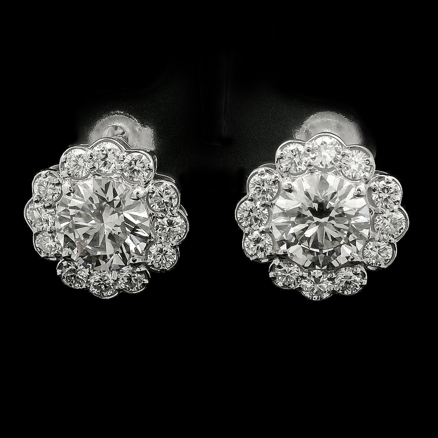 4.31 Carats Lab Grown Diamond 14K Gold Earrings