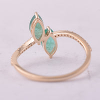 1.08 Ct Marquise Emerald 9K Gold Ring