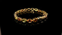 16.13 Ct Oval Tourmaline 14K Gold Bracelet