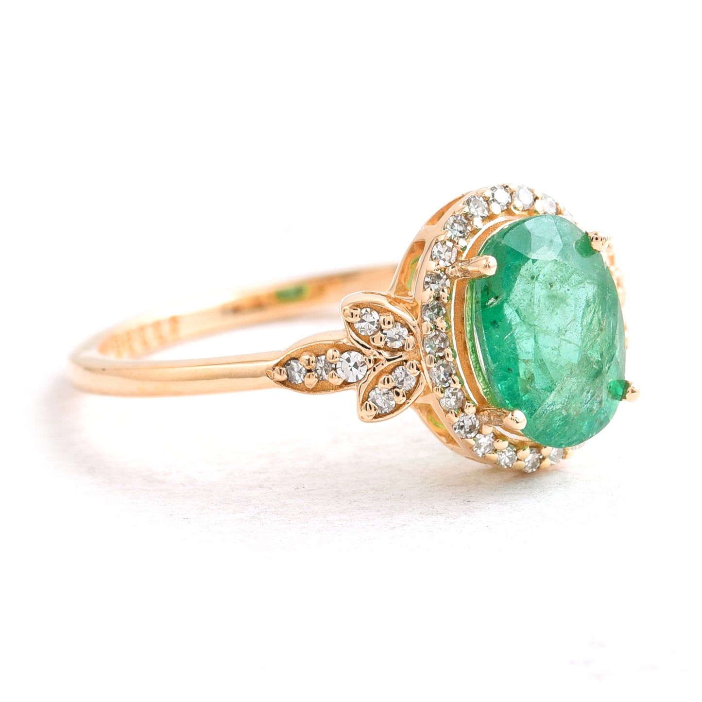 1.28 Ct Oval Emerald 14K Gold Ring