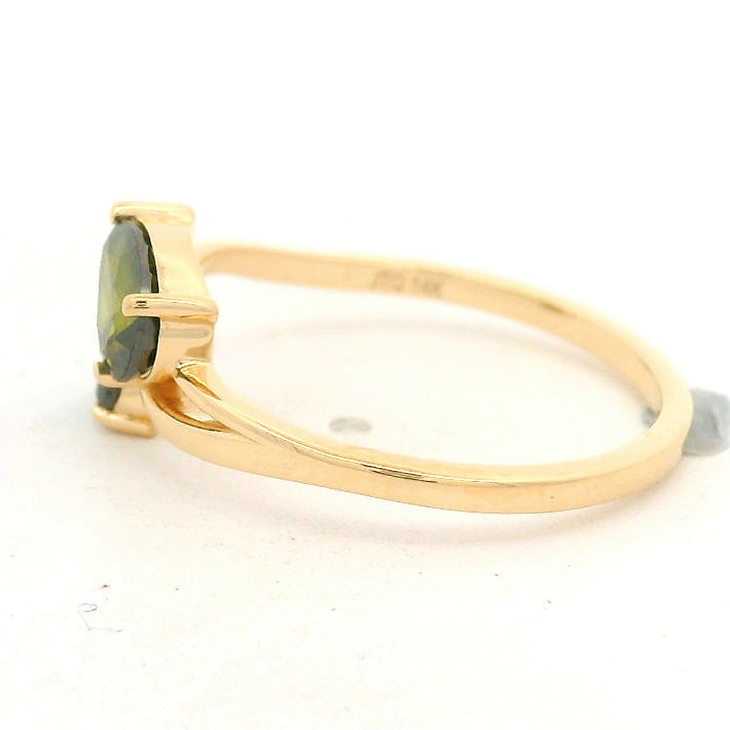 0.72 Ct Pear Green Diamond 14K Gold Ring