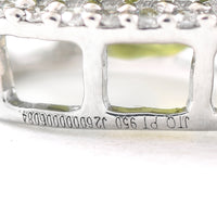 3.06 Ct Pear Mixed Cut Natural Green Sapphire 950 Platinum Pendant