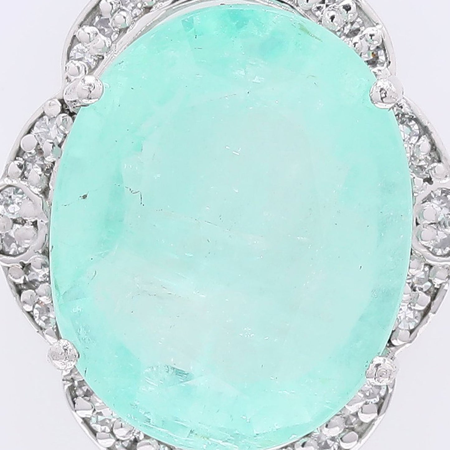 6.62 Ct Oval Mixed Cut Natural Emerald 950 Platinum Pendant