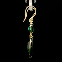 16.93 Ct Oval Mixed Cut Lab Grown Emerald 14K Gold Earrings