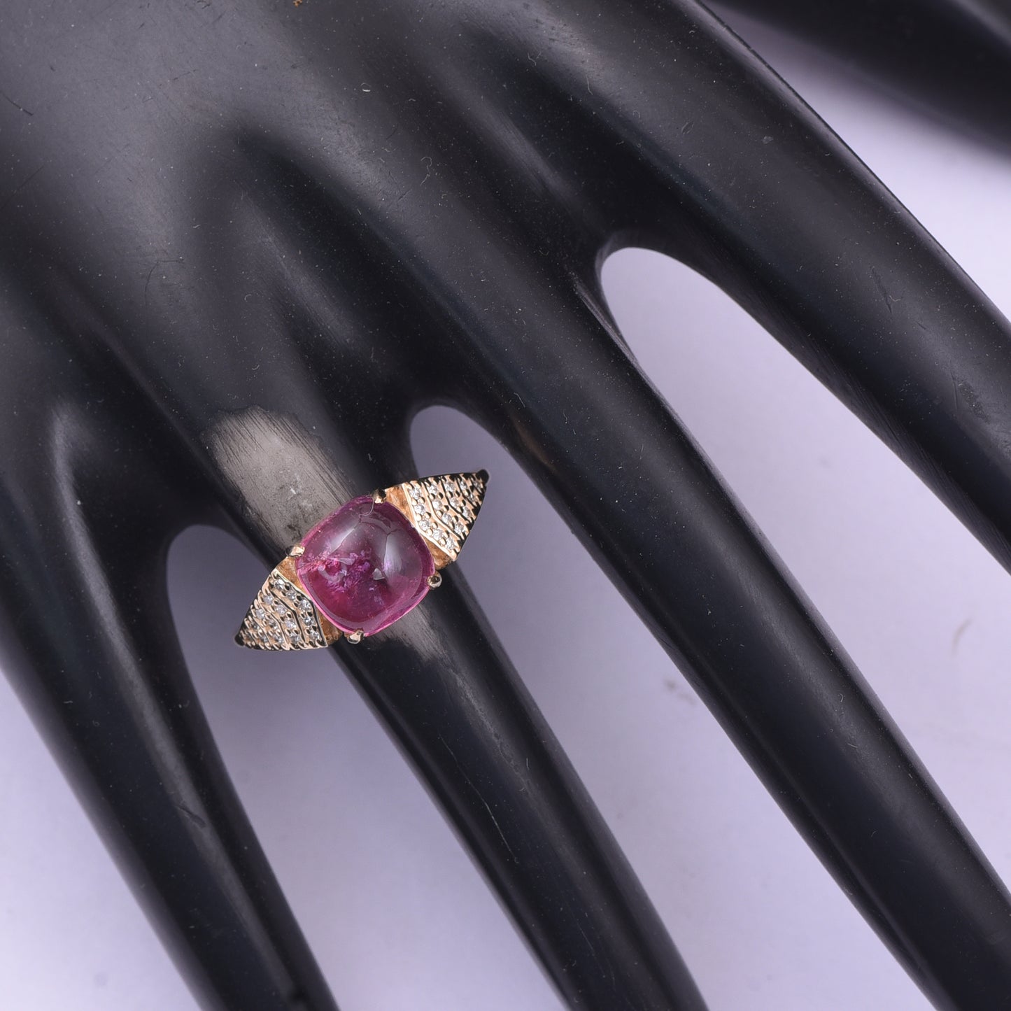 2.90 Ct Cushion Tourmaline 9K Gold Ring
