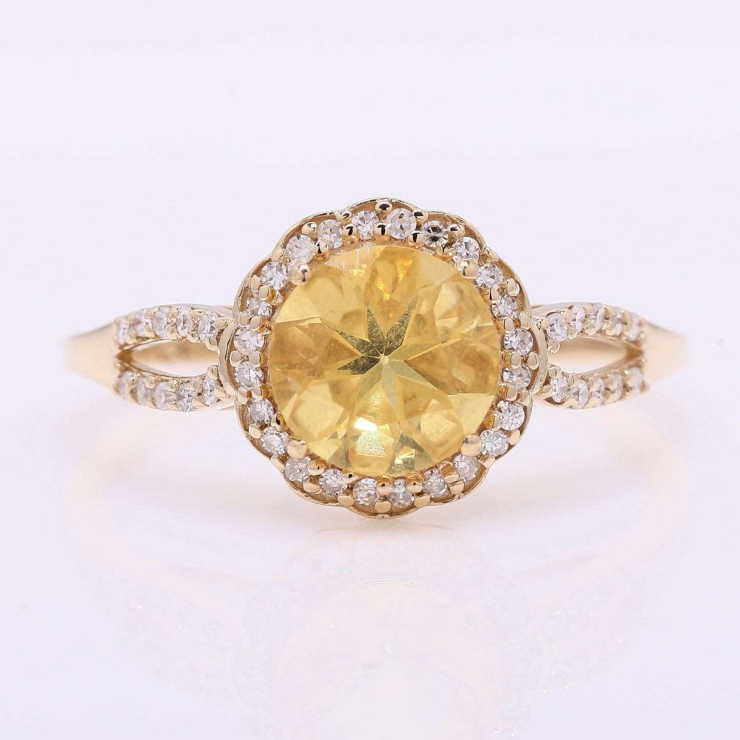 1.00 Ct Round Mixed Cut Natural Fire Opal 14K Gold Ring