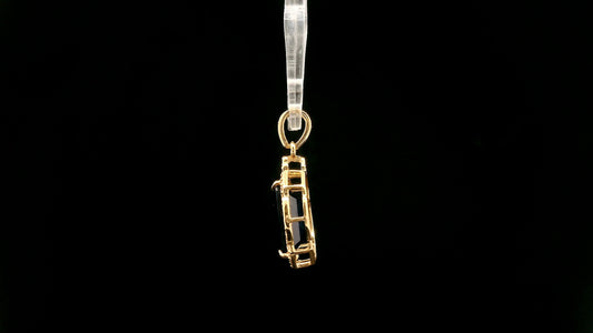 4.36 Ct Octagon Natural Sapphire 14K Gold Pendant