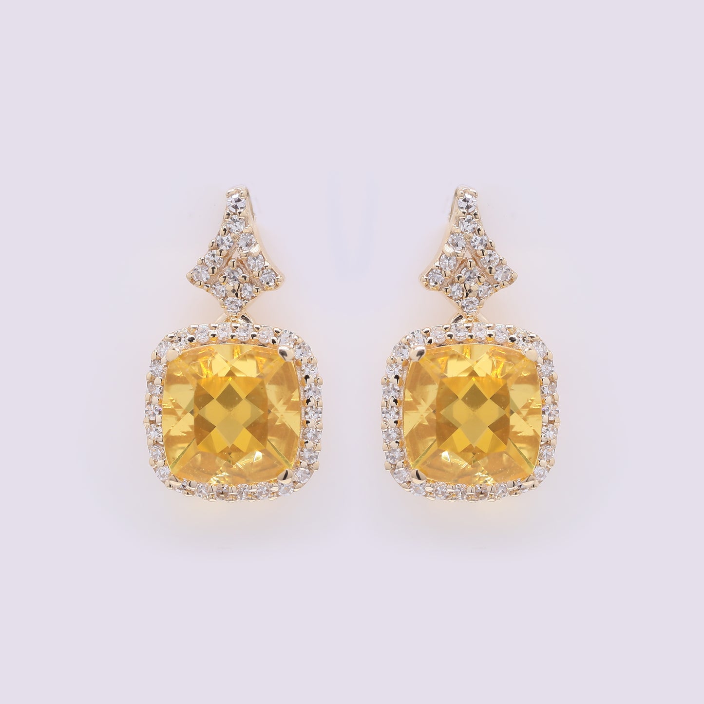 2.03 Ct Cushion Mixed Cut Natural Fire Opal 14K Gold Earrings