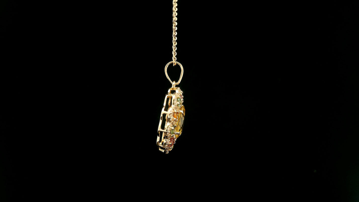 2.00 Ct Oval Tourmaline 14K Gold Pendant