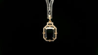3.69 Ct Octagon Natural Sapphire 14K Gold Pendant
