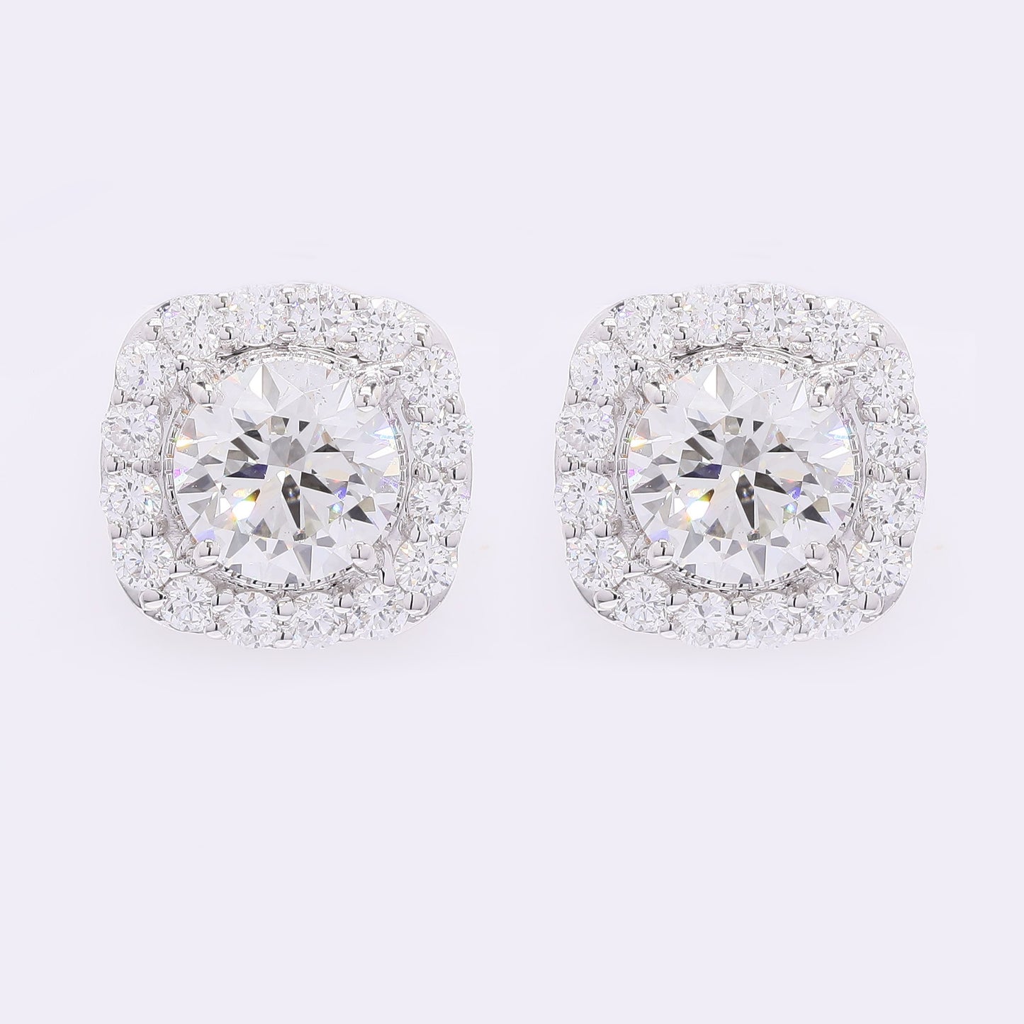 4.32 Carats Lab Grown Diamond 14K Gold Earrings