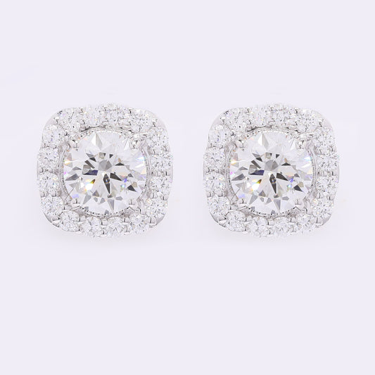 4.32 Carats Lab Grown Diamond 14K Gold Earrings