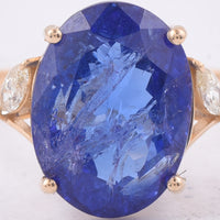 6.14 Ct Oval Natural Tanzanite 14K Gold Pendant