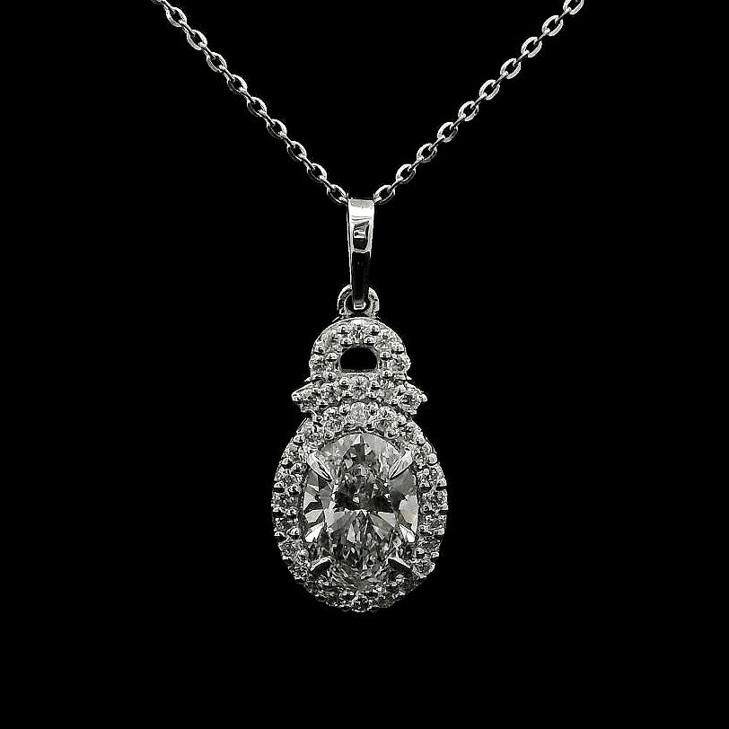 1.81 Carats Lab Grown Diamond 14K Gold Pendant
