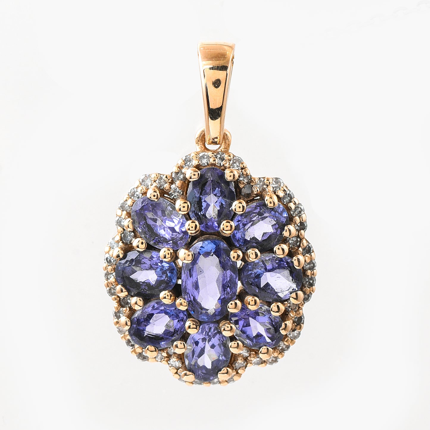 2.05 Ct Single Cut Natural Tanzanite 14K Gold Pendant