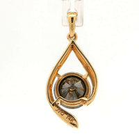 1.97 Ct Round Black Diamond 14K Gold Pendant