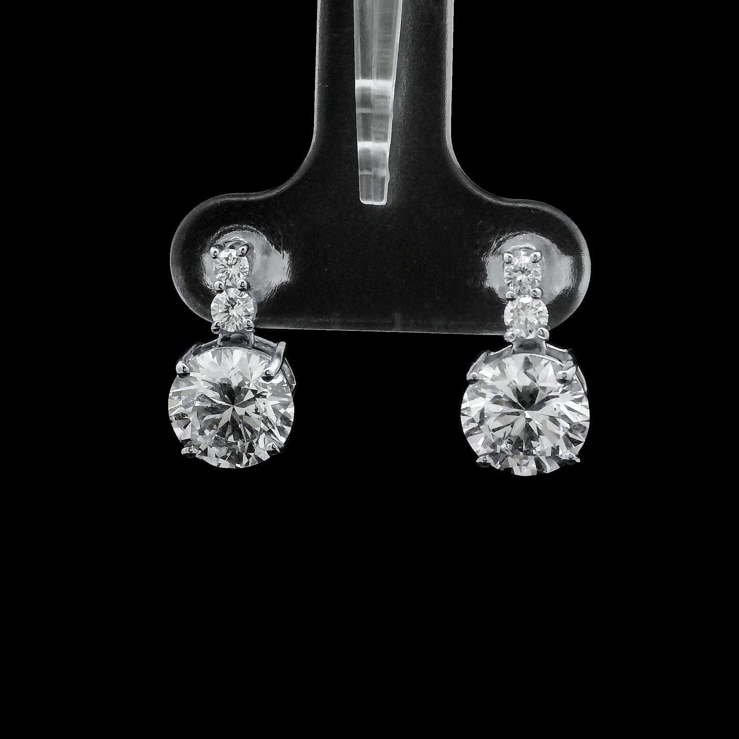 3.22 Ct Round Lab Grown Diamond 14K Gold Earrings