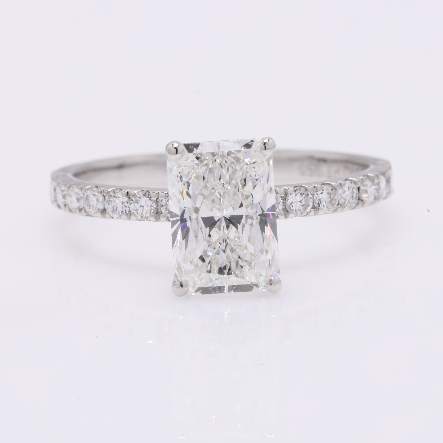 2.12 Ct Cut Cornere Rectangular Modifie Brilliant Lab Grown Diamond 950 Platinum Ring
