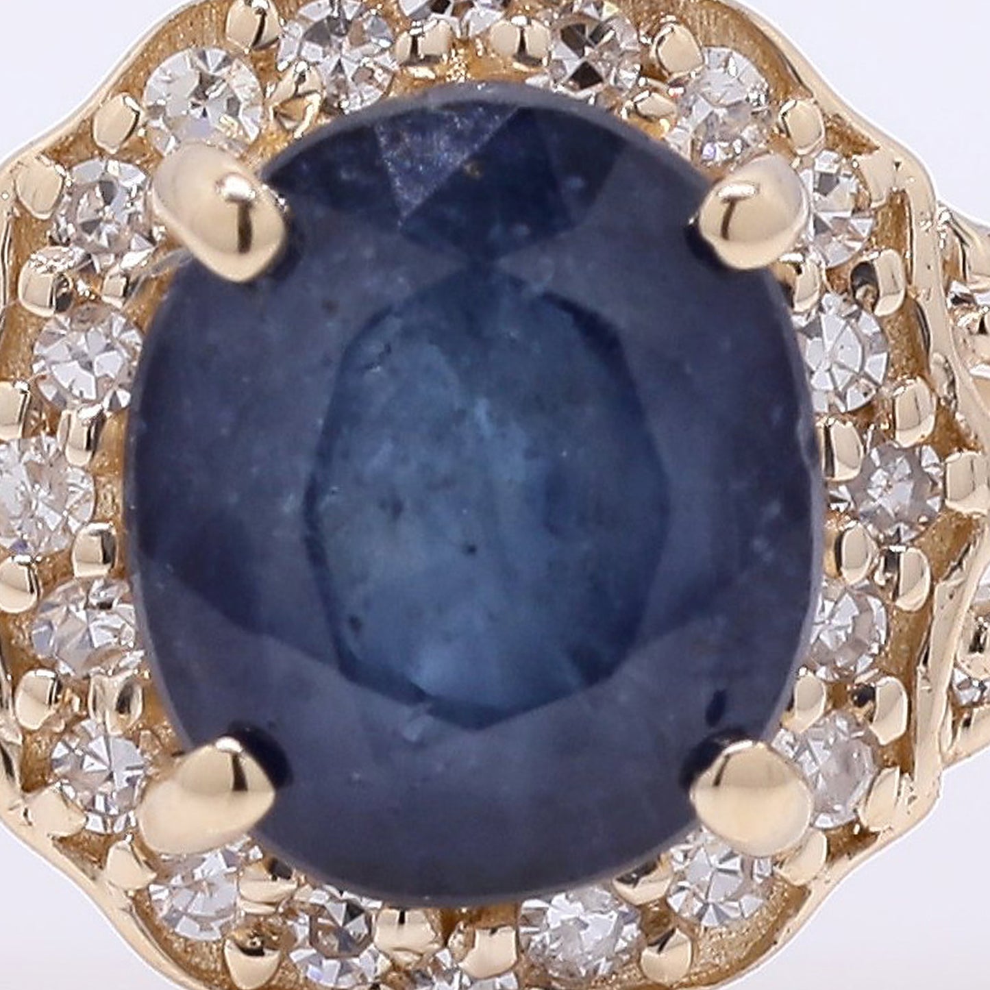1.35 Ct Oval Mixed Cut Natural Sapphire 14K Gold Ring