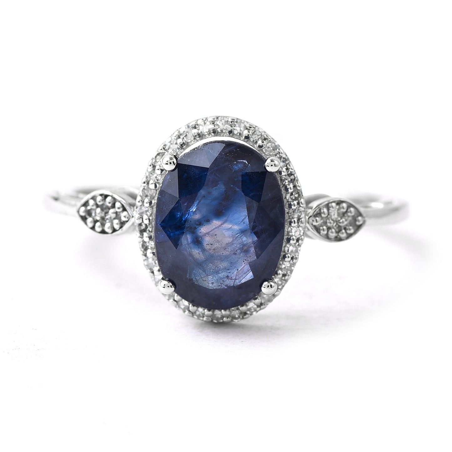 2.44 Ct Oval Sapphire 950 Platinum Ring