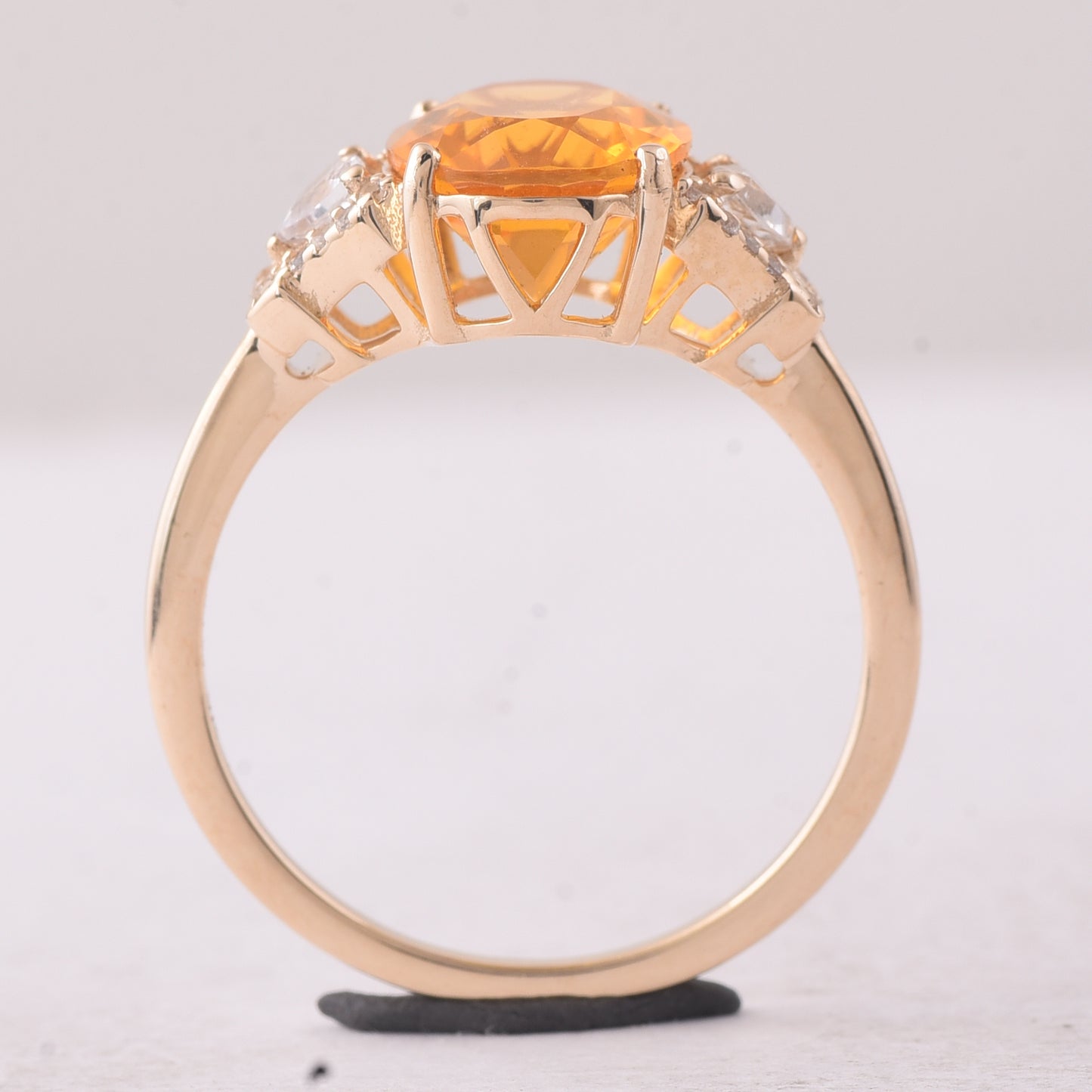 2.09 Ct Oval Fire Opal 9K Gold Ring