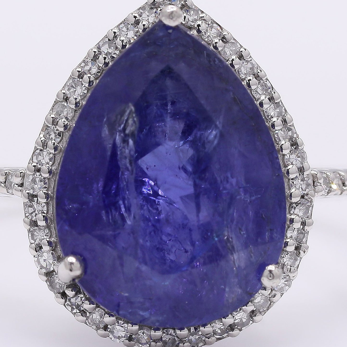 4.96 Ct Pear Mixed Cut Natural Tanzanite 950 Platinum Ring