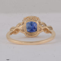 2.13 Ct Cushion Sapphire 9K Gold Ring