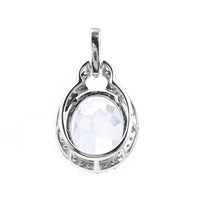 2.57 Ct Oval Mixed Cut Natural Aquamarine 950 Platinum Pendant
