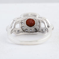 2.56 Ct Round Garnet 925 Sterling Silver Ring