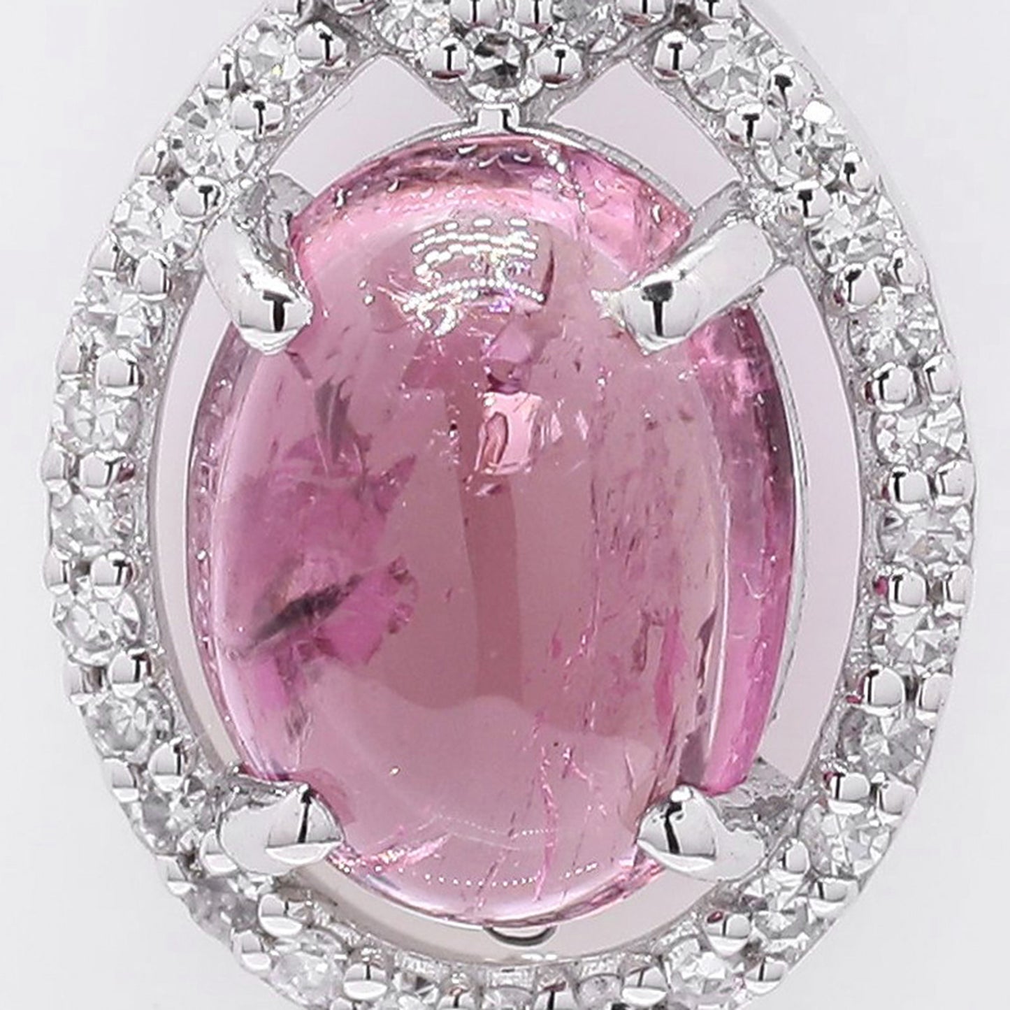1.49 Ct Oval Cabochon Cut Natural Tourmaline 950 Platinum Pendant