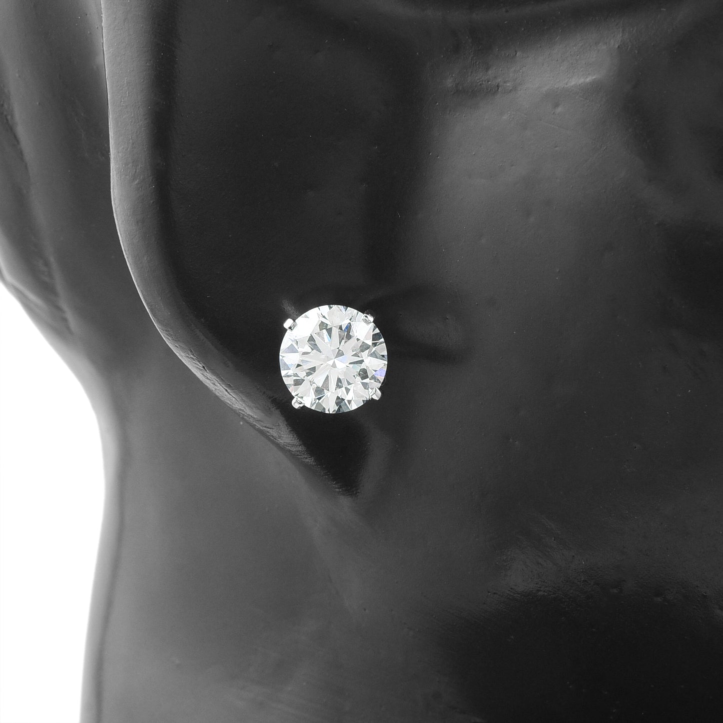 3.41 Carats Lab Grown Diamond 14K Gold Earrings