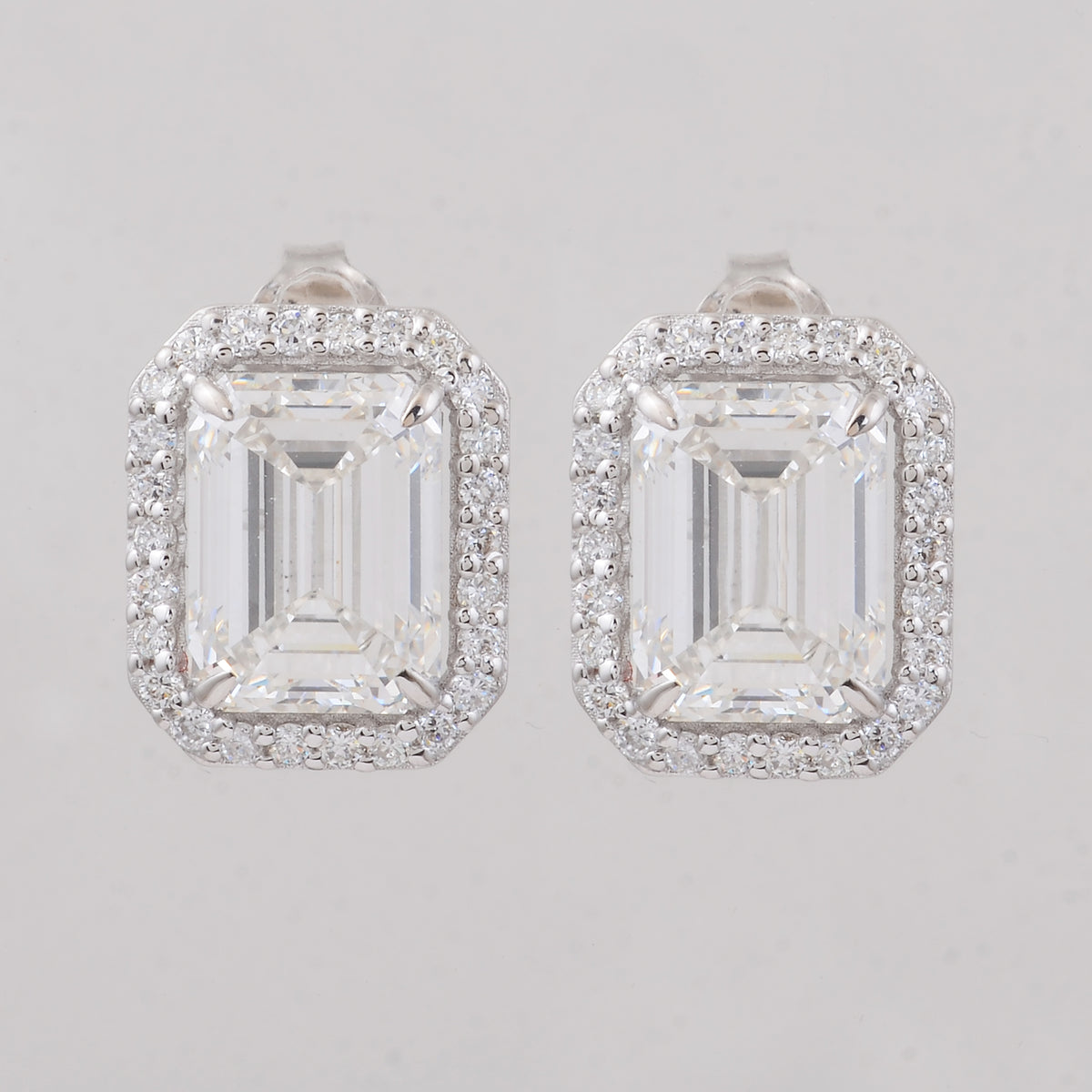 6.41 Carats Lab Grown Diamond 14K Gold Earrings