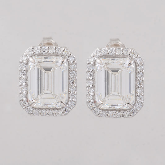 6.41 Carats Lab Grown Diamond 14K Gold Earrings
