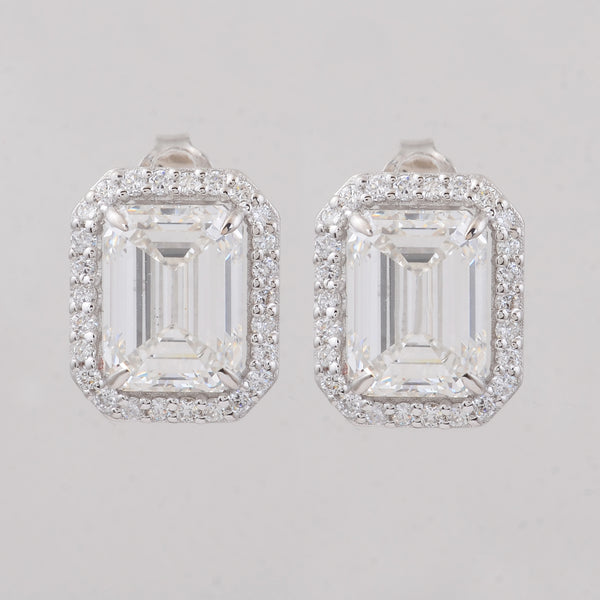 6.41 Carats Lab Grown Diamond 14K Gold Earrings