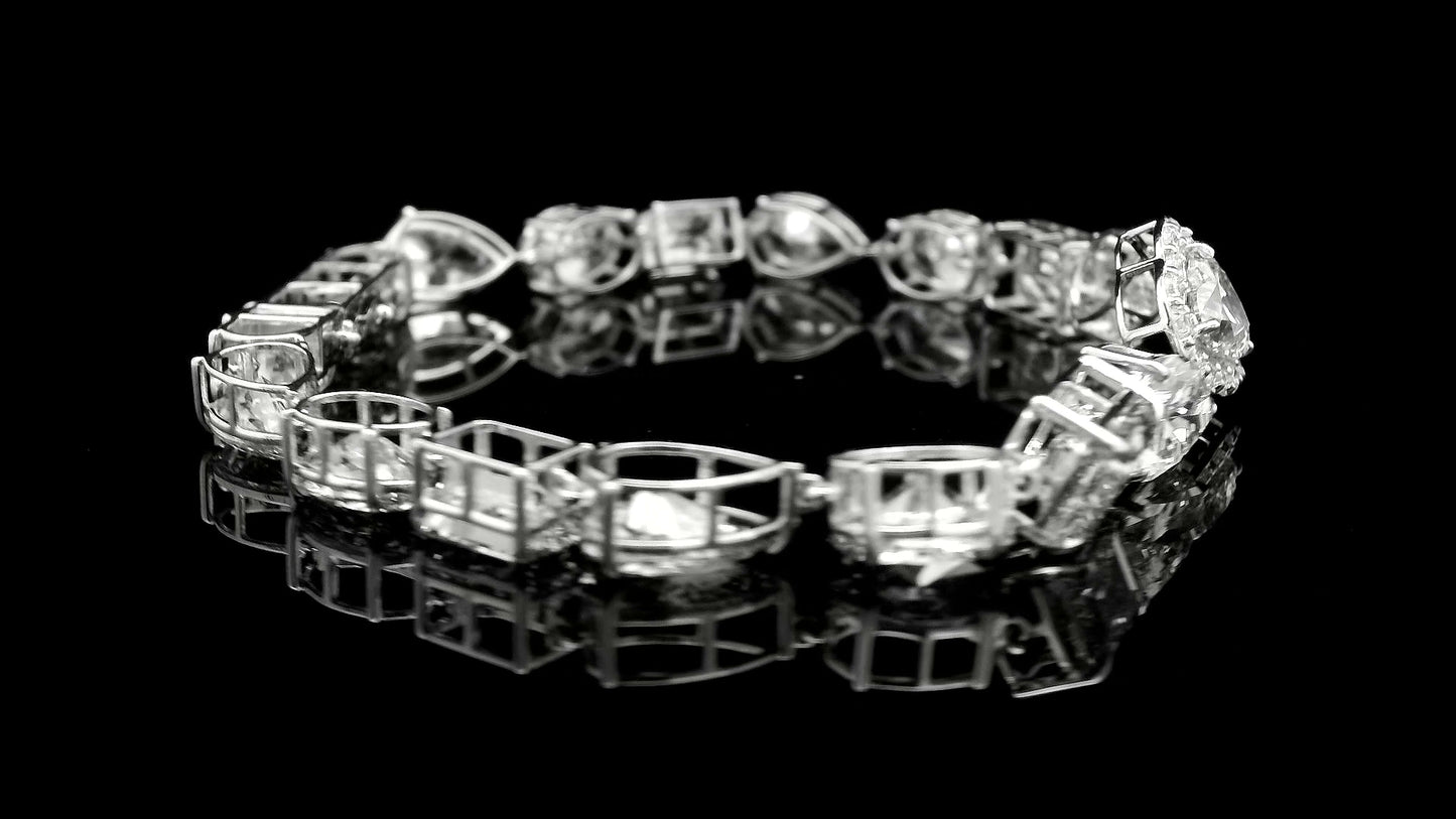 20.96 Carats Lab Grown Diamond 14K Gold Bracelet