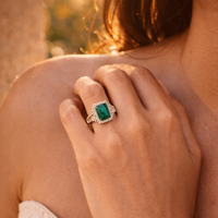 3.87 Ct Octagon Emerald 9K Gold Ring
