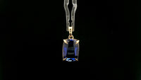 9.05 Ct Cushion Lab Grown Sapphire 14K Gold Pendant