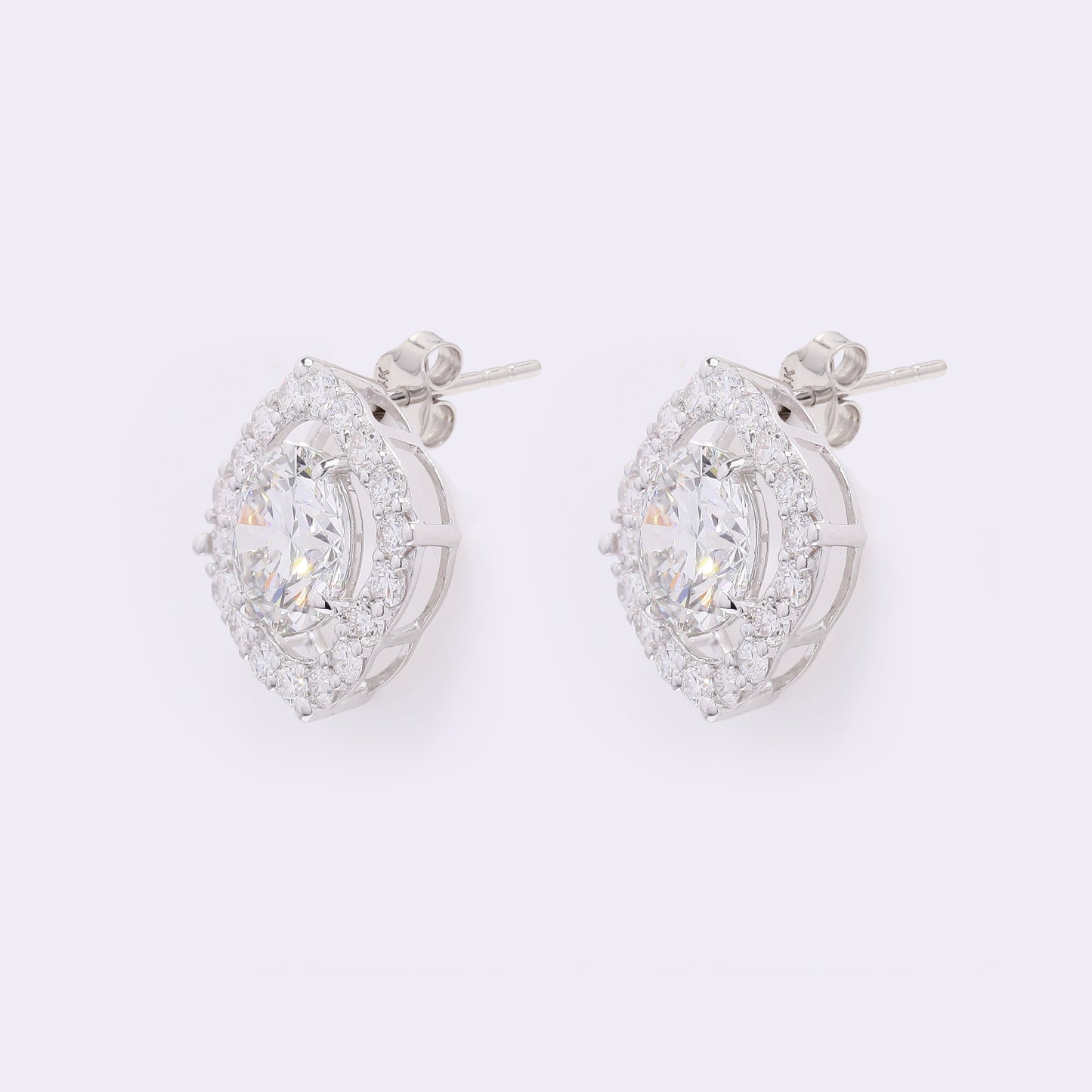 4.06 Carats Lab Grown Diamond 14K Gold Earrings