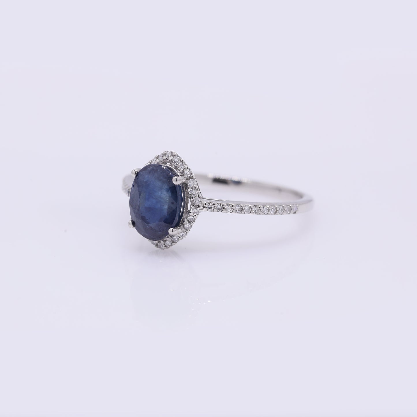 2.17 Ct Oval Mixed Cut Natural Sapphire 950 Platinum Ring