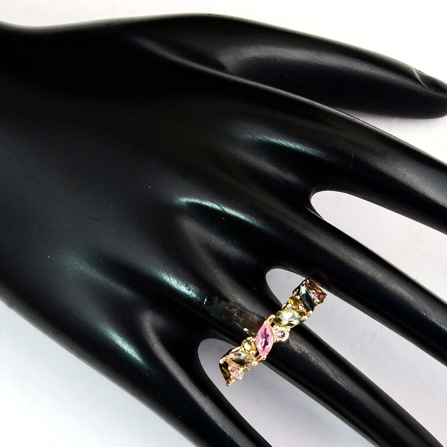 1.63 Ct Pear Multi Tourmaline 14K Gold Ring
