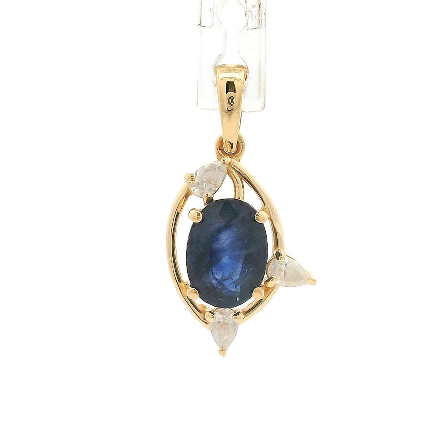1.45 Ct Oval Sapphire 14K Gold Pendant