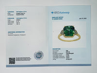 5.25 Ct Octagon Natural Peridot 14K Gold Ring